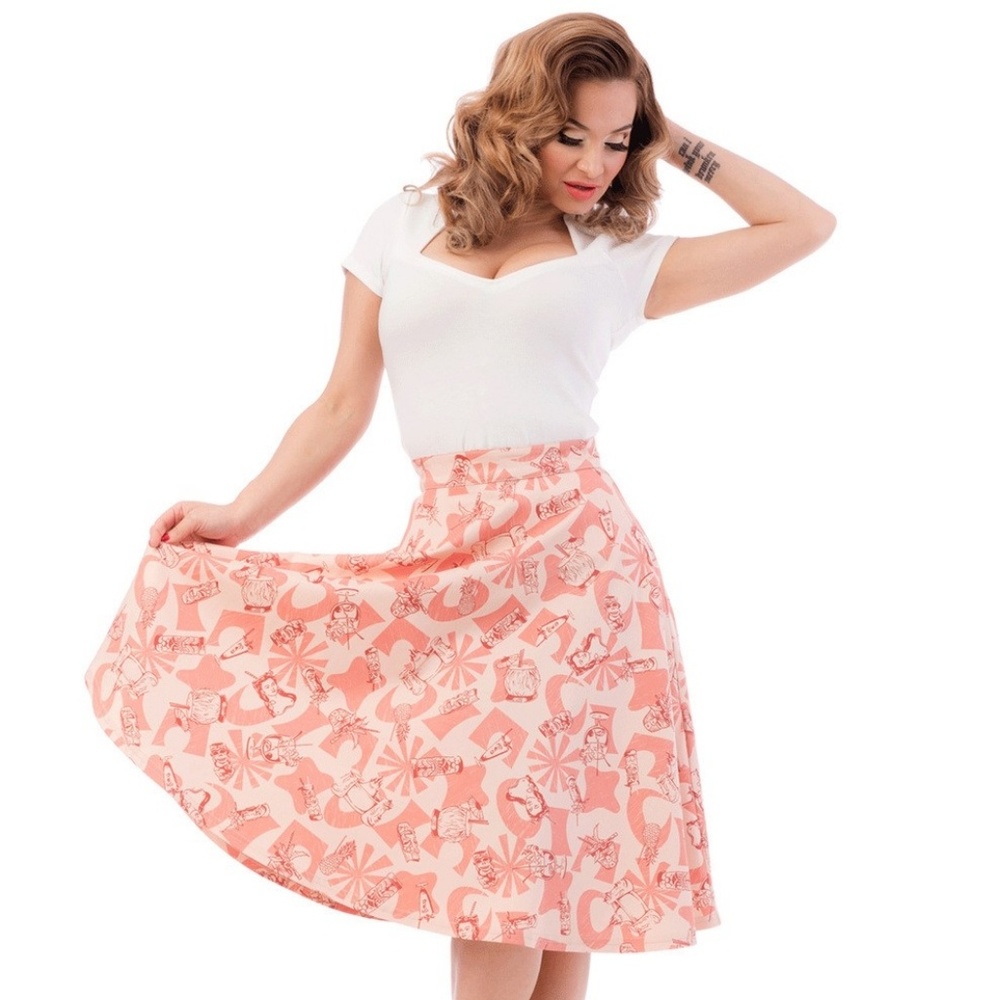 RockSteady Rum Tiki Thrills Skirt Peach